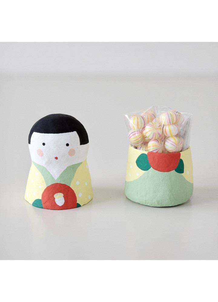 羅工房 • Hariko手繪和紙娃娃 • きもの 椿 (和服· 樁)